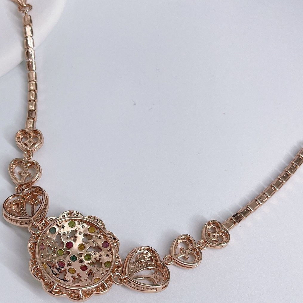 χωρίς τιμή ασφαλείας - Βραχιόλι Ασημένιο 925, επιχρυσωμένο με 14k χρυσό, φυσικό Τουρμαλίνης #3.2