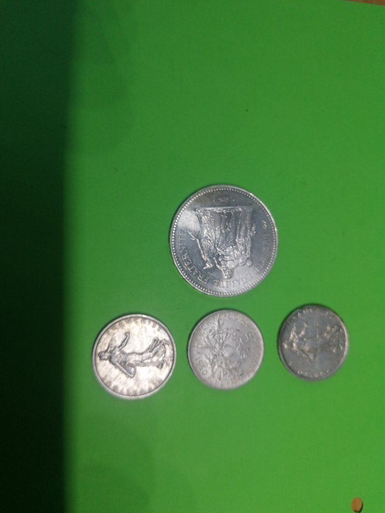 Francia. 4 Silbermünzen (5 Francs & 50 Francs) (Senza prezzo di riserva) #3.2
