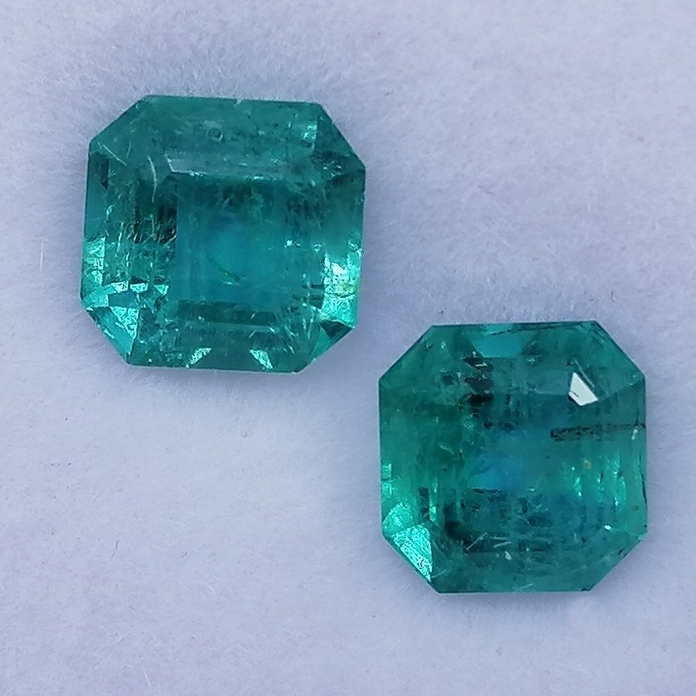 2 pcs  绿色 祖母绿  - 1.67 ct - 西班牙宝石学院（IGE） #1.0
