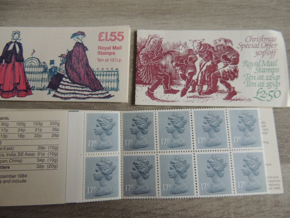 Storbritannien  - Urval / Lot av 80-talet med 100 QEII-kort av typen Machin #2.1