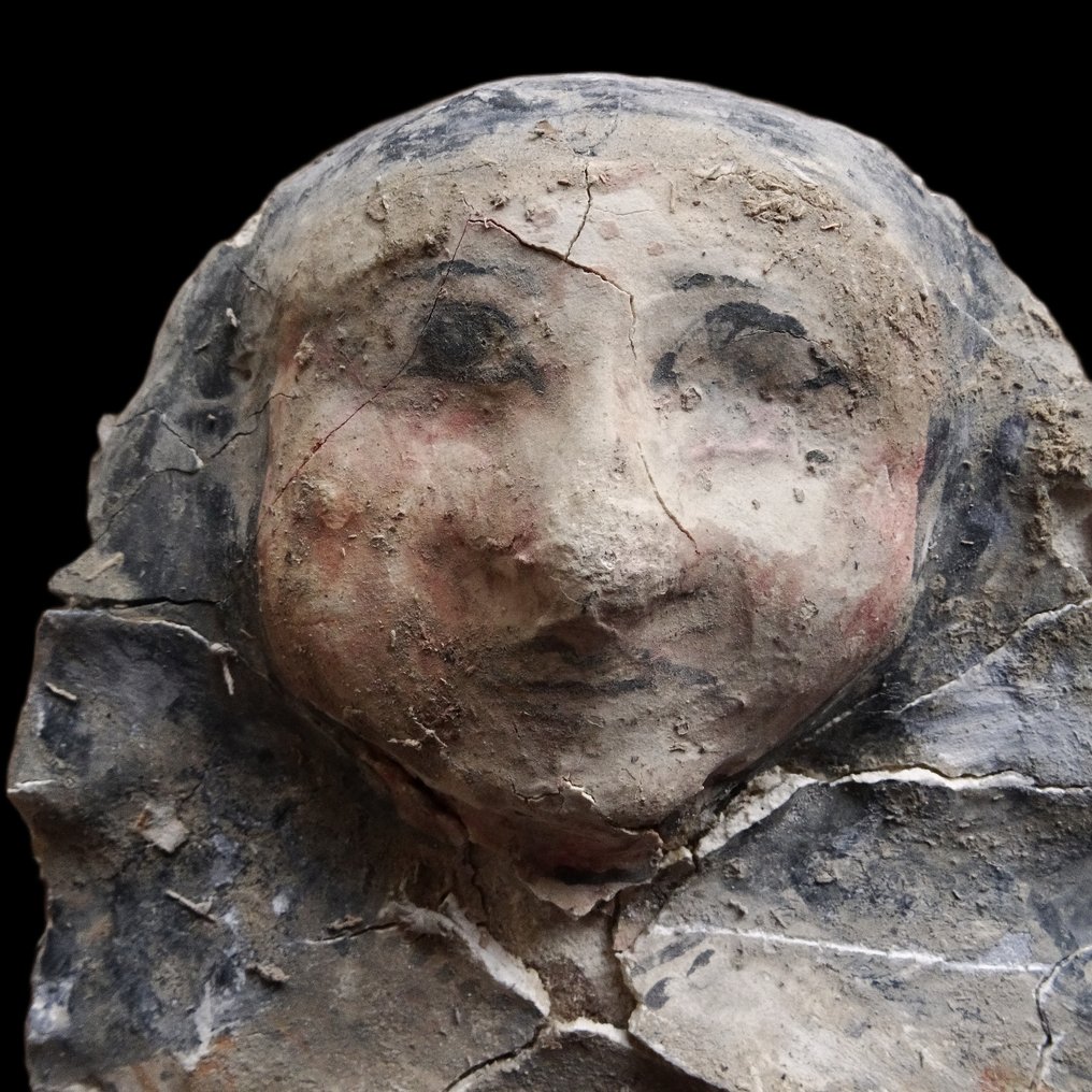 古埃及 彩绘丧葬面具——涂有粉饰和绘画的亚麻布——新王国——公元前1580年至公元前1085年 #2.1