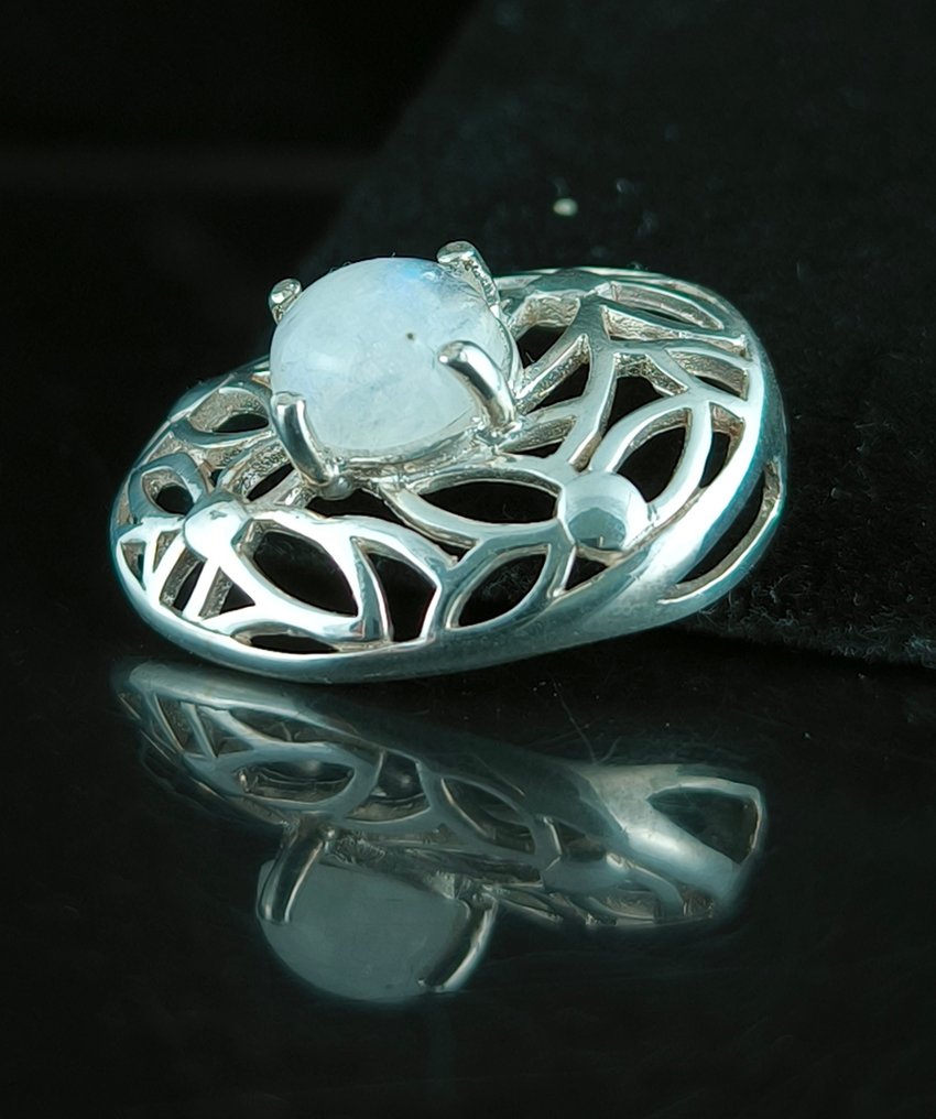 Φεγγαρόπετρα Κρεμαστό κόσμημα - Ύψος: 24 mm - Πλάτος: 20 mm- 3.68 g - (1) #3.2