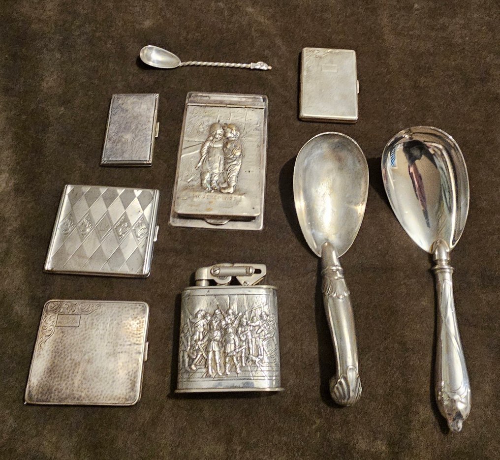 帶打火機菸盒 (9) - 鍍銀 - 大量镀银 #1.0