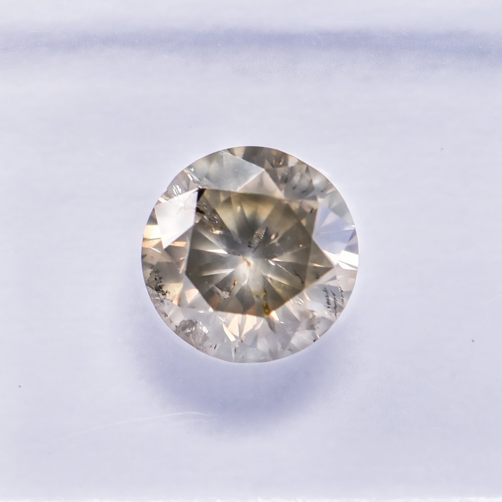 没有保留价 - 1 pcs 钻石  (天然色彩的)  - 1.00 ct - 圆形 - Fancy deep 稍帶綠色的, 稍帶棕色的 黄色 - I1 内含一级 - 国际宝石研究院（IGI） - VG #1.0