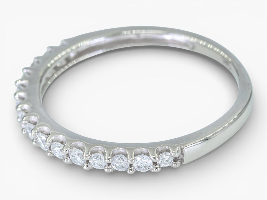 沒有保留價 - 戒指 - 14 克拉 IGI Antwerp, 白金 -  0.25ct. tw. 鉆石 (天然) #4.3