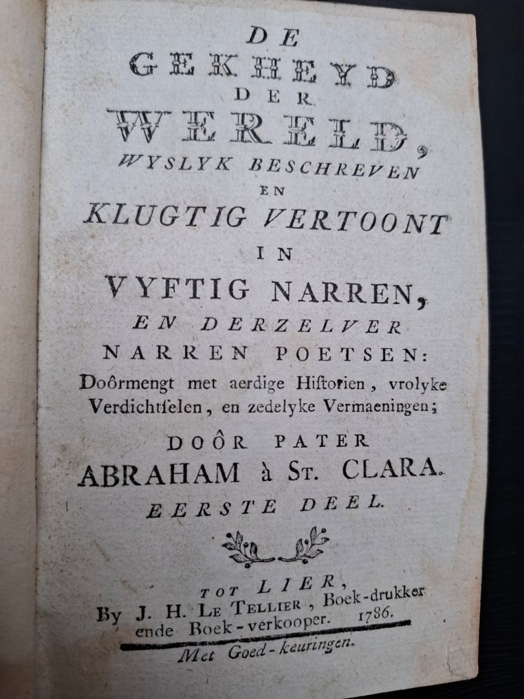 Abraham à St. Clara - De gekheyd der wereld - 1786 #1.0