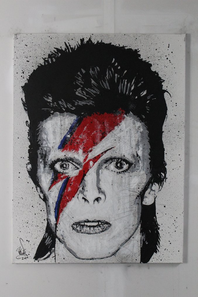 David Bowie - Handpainted and signed by Artist Vincent Mink. - Portrait #1.0
