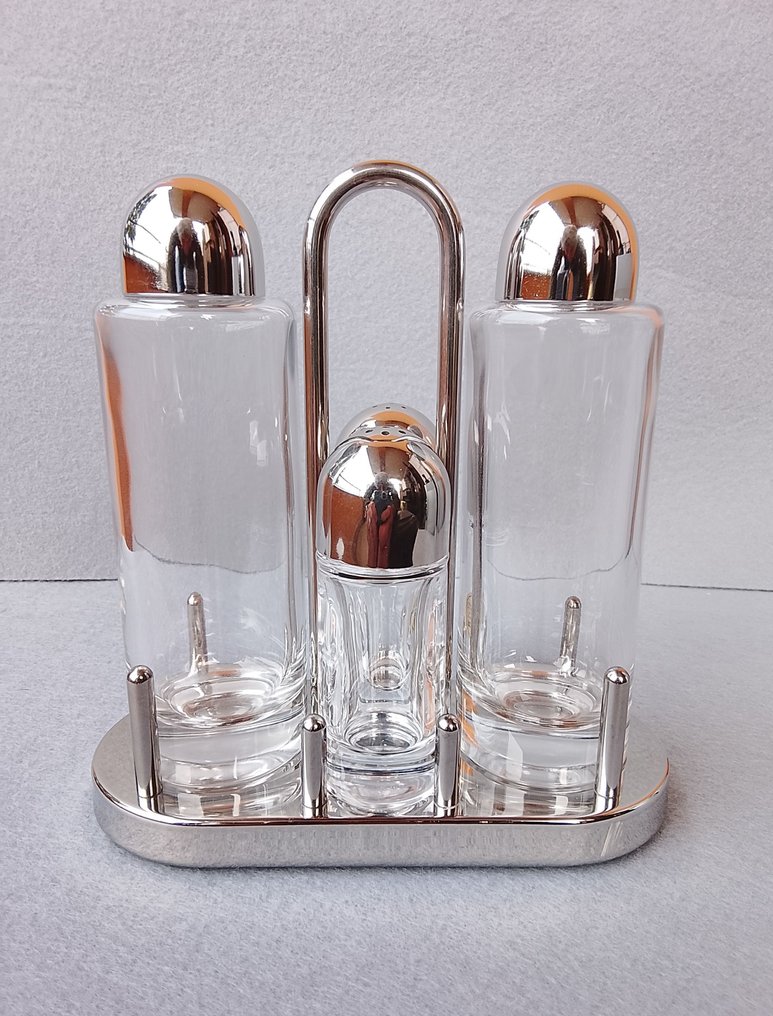 Alessi - Ettore Sottsass - Σετ αλατοπίπερο - 5070 - ατσάλι/γυαλί #1.0