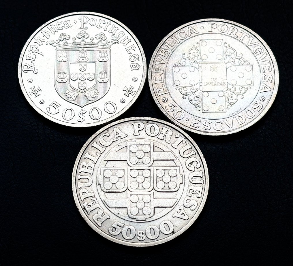葡萄牙. 50 Escudos 1968, 1971 e 1972 (3 moedas)  (没有保留价) #1.0