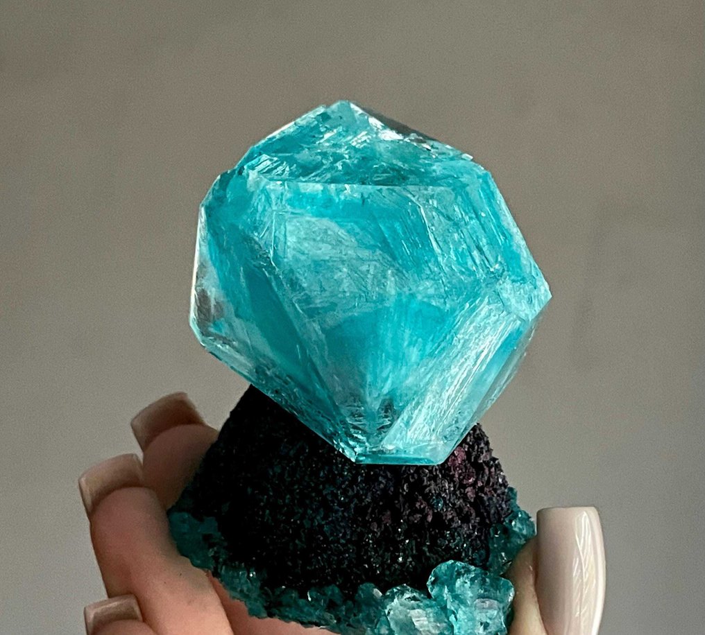 101g einzigartiger Aquamarin ALUNITE Kristall auf Matrix LAB Kristallcluster - Höhe: 5.7 cm - Breite: 6 cm- 101 g #1.0