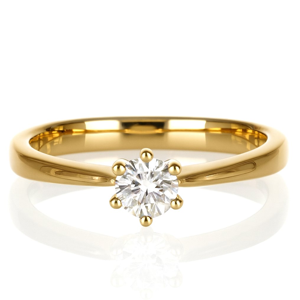 Δαχτυλίδι - 18 καράτια Κίτρινο χρυσό - 0.25ct. tw. Διαμάντι (Φυσικό) #1.0