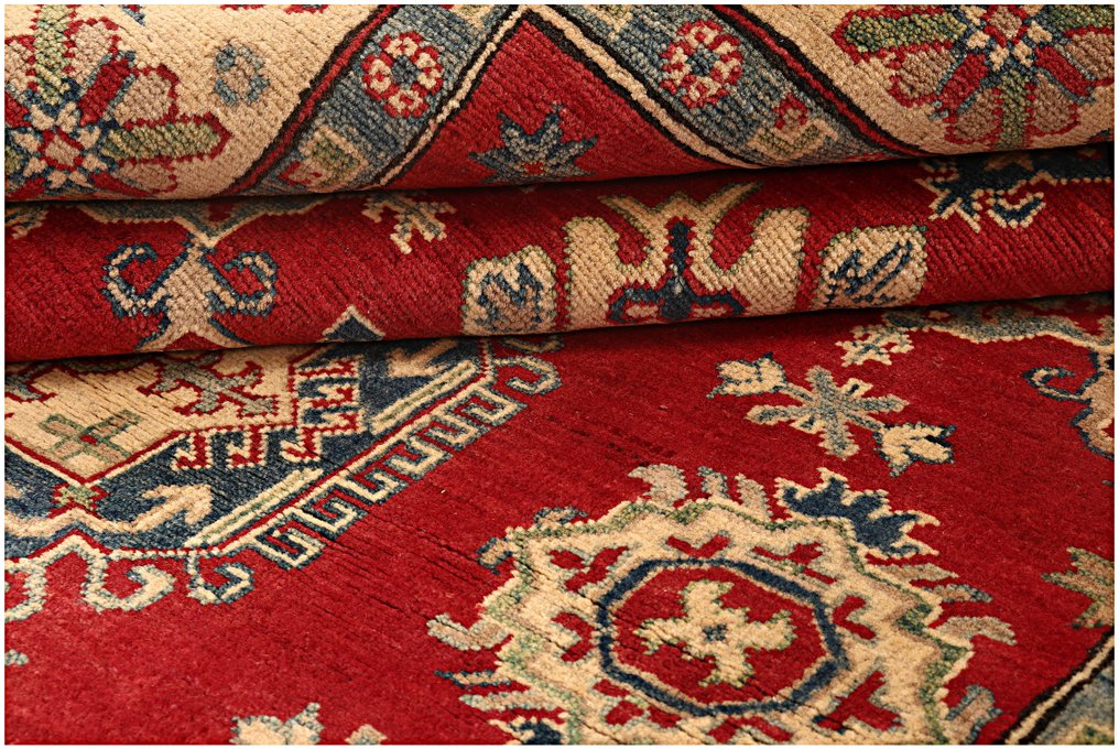 Afghan, Kazak, Μοναδικό χειροποίητο χαλί με κόμπο, φυσική μαλλί. - Χαλί - 210 cm - 150 cm - Παραδοσιακό χειροποίητο χαλί #4.3