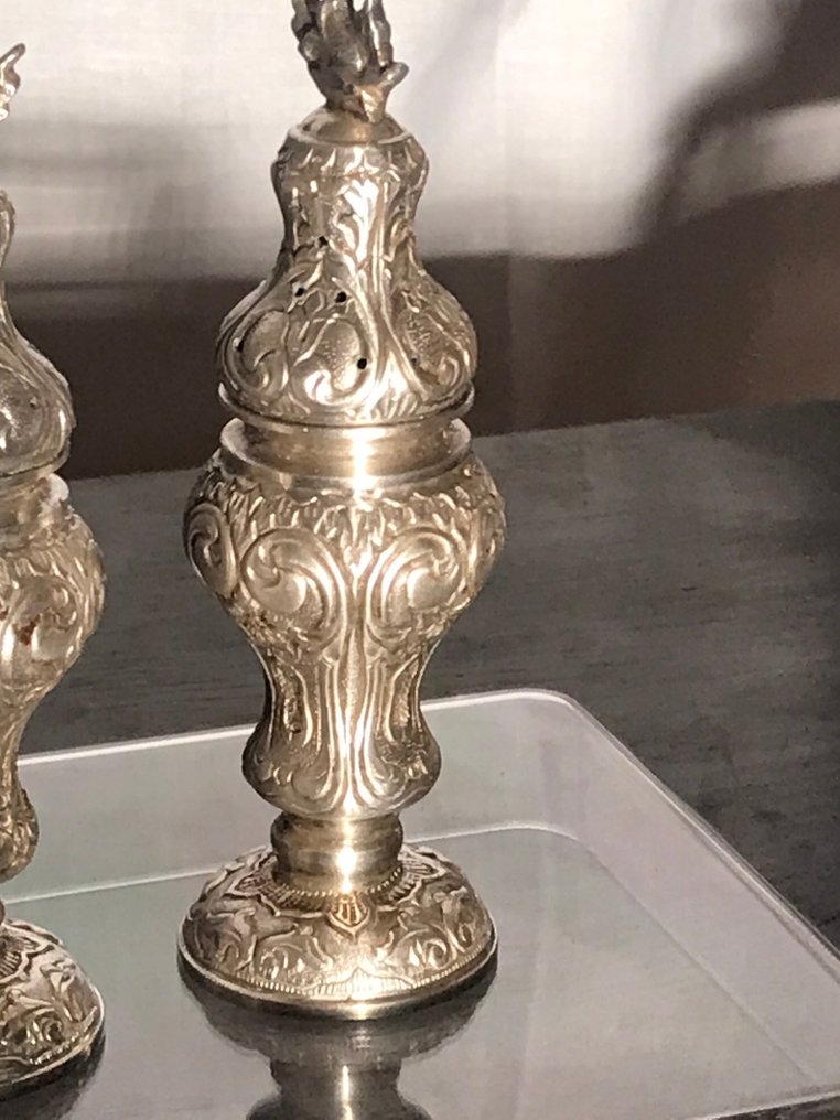 Hultman - Johan L. Hultman - Αναδευτήρες αλατιού και πιπεριού - .830 silver - 1920, Handsmide #4.3