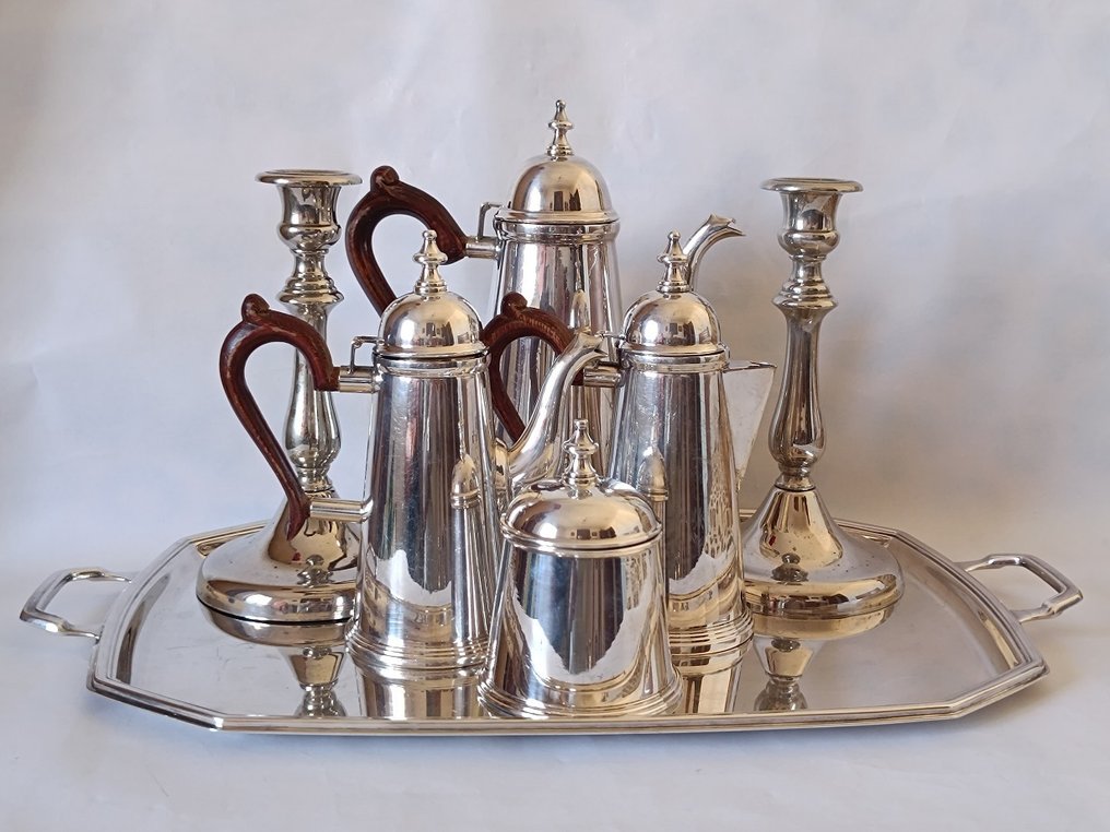 WMF Attributed; AlpaDur - 咖啡/茶杯具組 (7) - 阿尔帕卡镀银 - 独家混合套装 #1.0