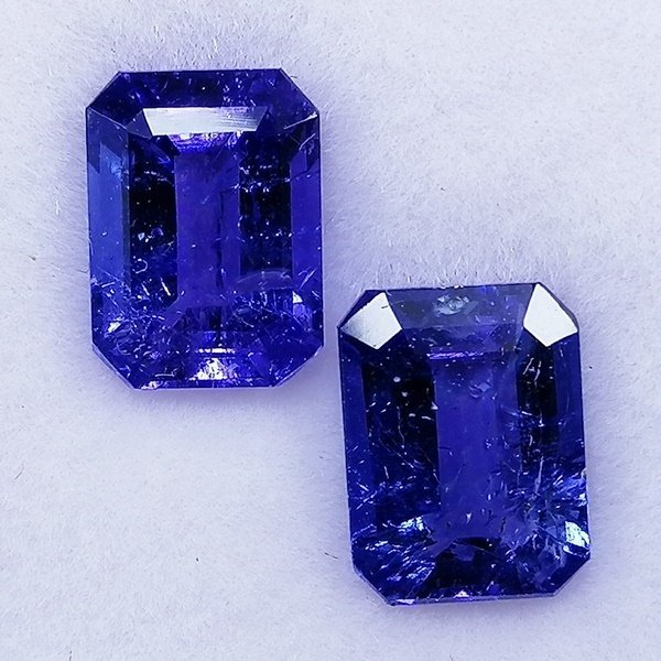 2 pcs  蓝色 坦桑石  - 3.71 ct - 西班牙宝石学院（IGE） #1.0