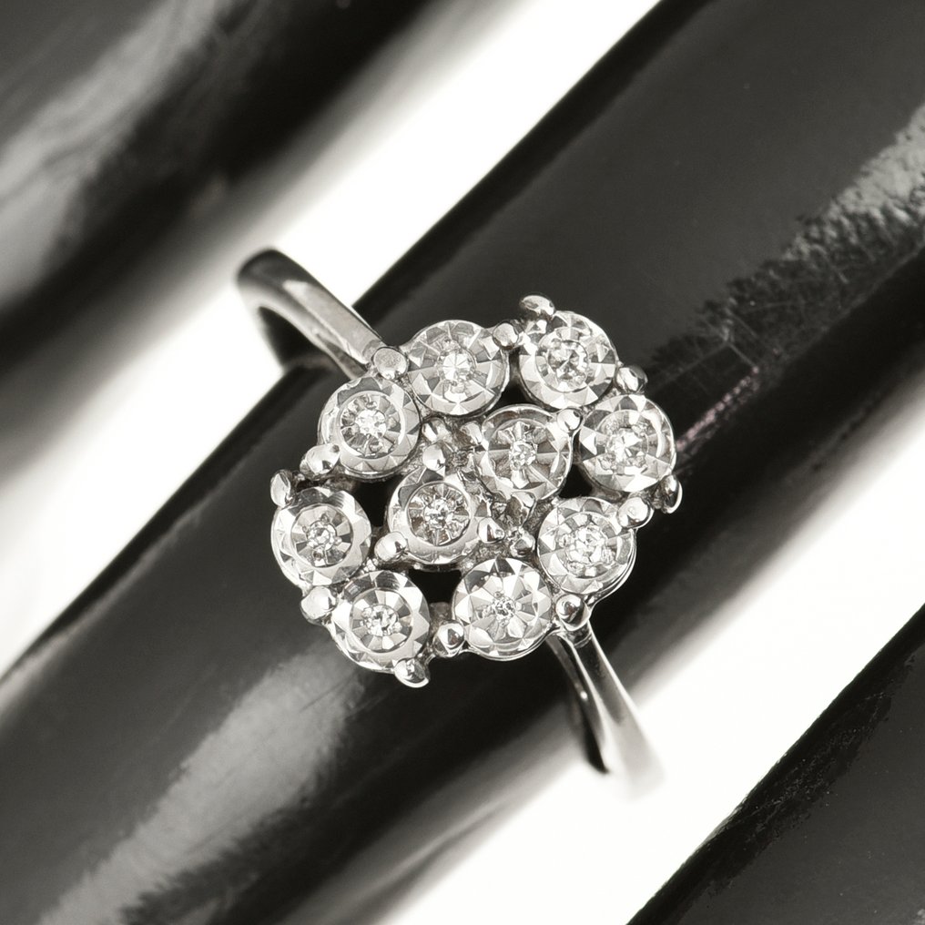 Δαχτυλίδι - 18 καράτια Λευκός χρυσός Διαμάντι (Φυσικό)  #1.0