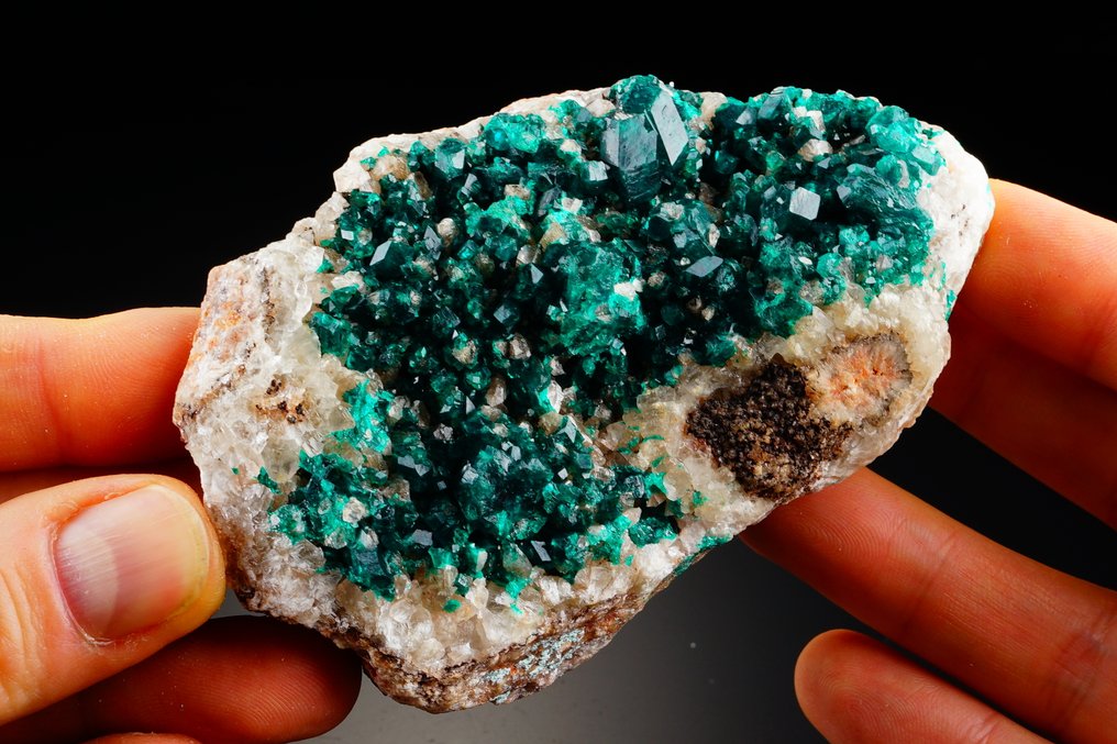 大孔雀石伴方解石和石英 独特的标本 - 高度: 11 cm - 宽度: 6.7 cm- 403 g #1.0