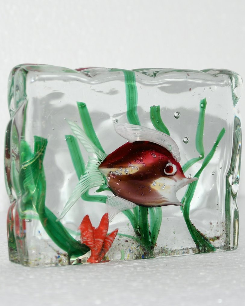 Cenedese - Alfredo Barbini - Βάρος χαρτιού - Murano Glass Fish Aquarium - H 9,5 cm - Γυαλί #1.0