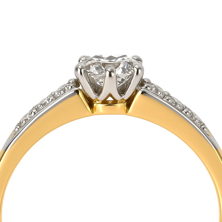 Δαχτυλίδι - 14 καράτια Κίτρινο χρυσό, Λευκός χρυσός -  0.59ct. tw. Διαμάντι (Φυσικό)  #3.2