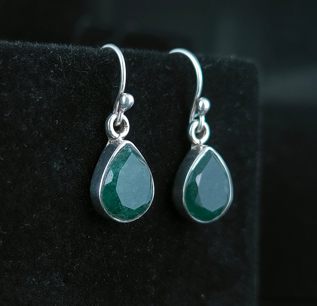 Smaragd Schmuck - Höhe: 27 mm - Breite: 10 mm- 2.64 g - (2) #1.0