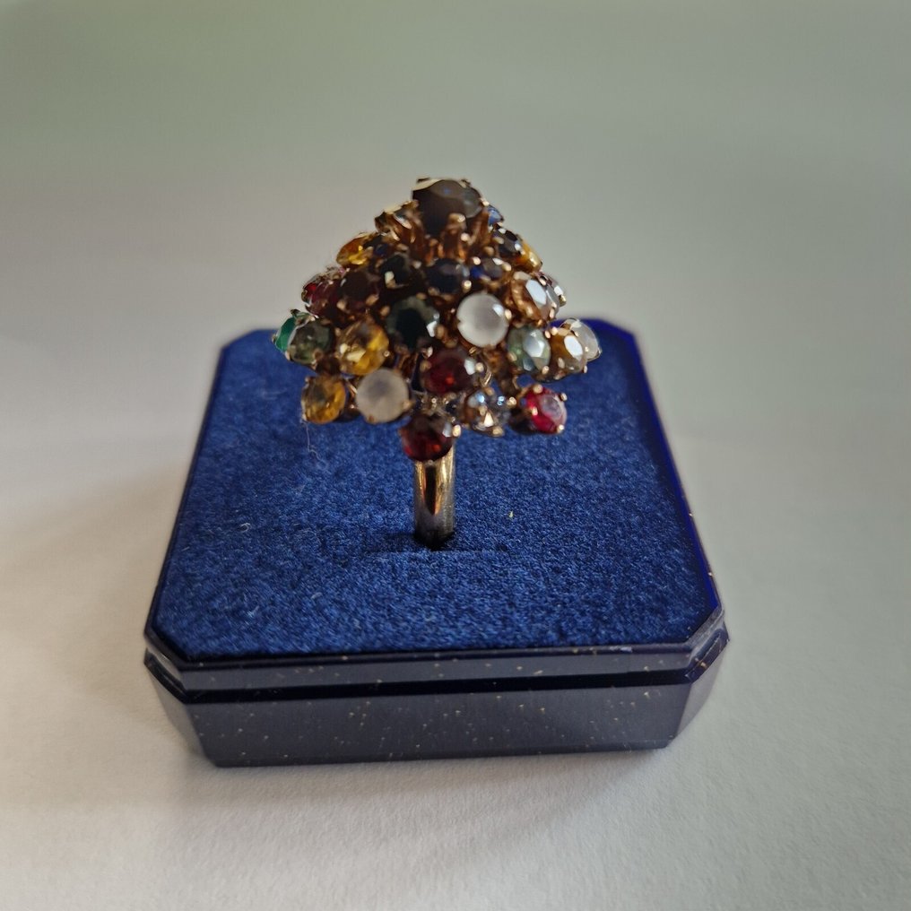 Cocktail戒指 - 9 節 黃金 混合寶石 #3.2