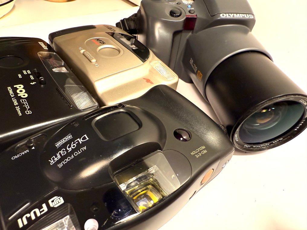 Olympus, Minolta, Konica, Fuji IS-10 35mm / AF25 / DL-95 Super / Pop EFP-8 | Analogt kamera #1.0