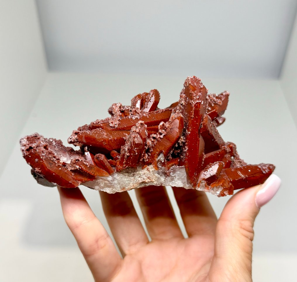 288g FERRUGINOUS QUARTZ from Tinejdad area, Errachidia Morocco Crystal cluster - Height: 5.7 cm - Width: 13.1 cm- 288 g #2.1