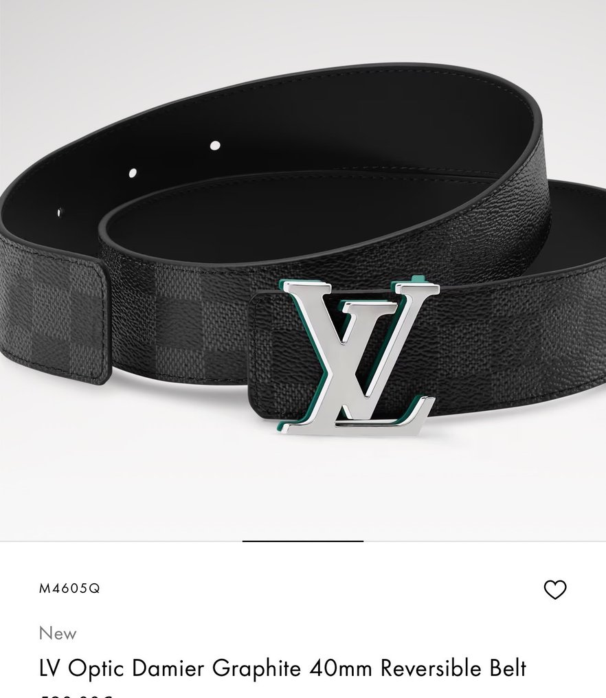 Louis Vuitton - LV Optic Damier Graphite 40mm Reversible Belt - Cintura #2.1