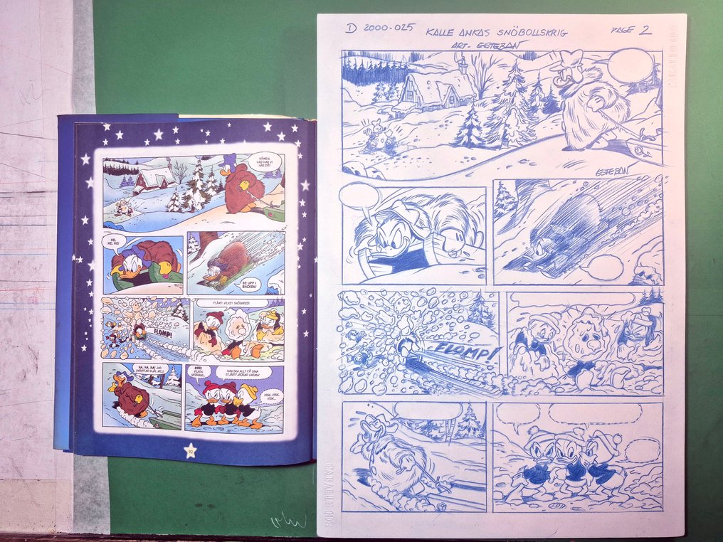 Esteban, Ignasi Calvet - 1 Original preliminary drawing - Donald Duck #2.1