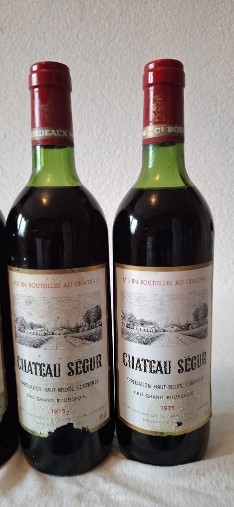 1975 Chateau Segur - Medoc Cru Bourgeois - 3 Flaskor (0,75L) #1.0