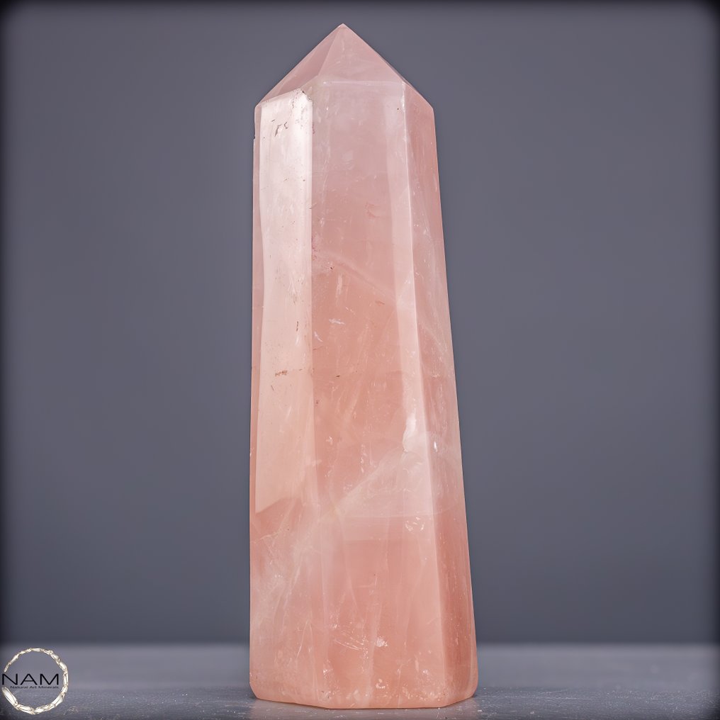 Υπέροχος ροζ χαλαζίας Obelisk – Σύμβολο της αγάπης και της αρμονίας.- 1505.05 g #1.0