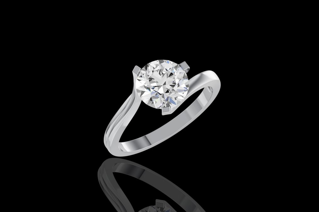 戒指 - 14 克拉 白金 -  2.04ct. tw. 鉆石 (實驗室培育) #4.3