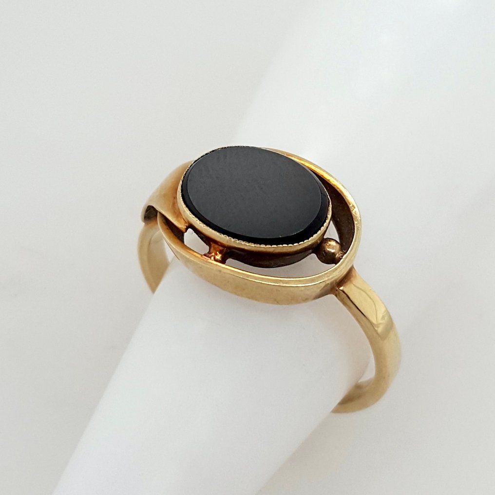 Gyűrű - 14 kt. Sárga arany Ónix #3.2