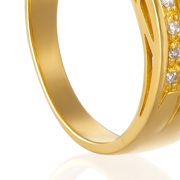 Δαχτυλίδι - 18 καράτια Κίτρινο χρυσό, Ζαφίρι - Ρουμπίνι - Διαμάντια - - 0.63ct. tw. #2.1