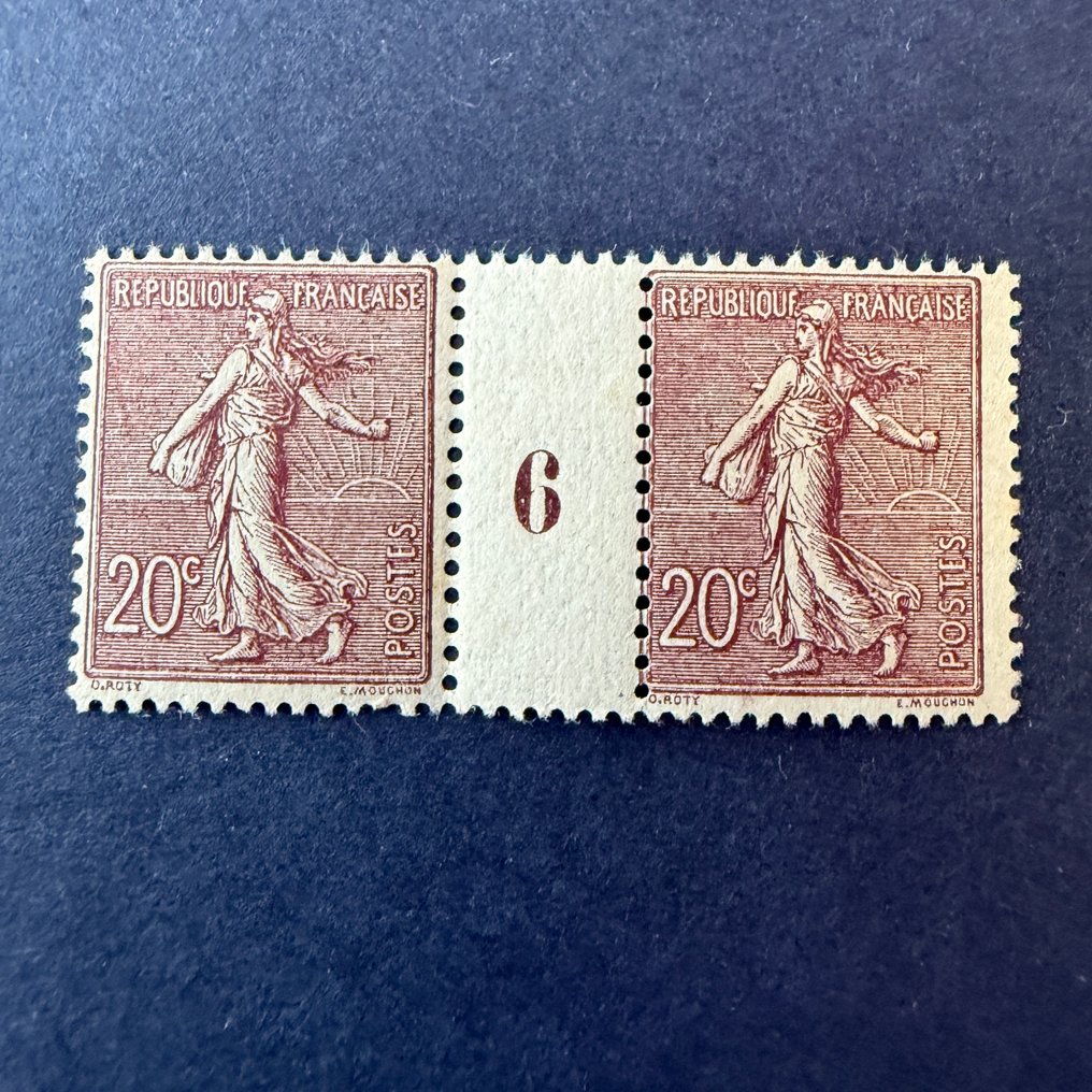 法國  - Yvert 131 “Semeuse 20c brun” 年份6 全新 ** - TB #1.0