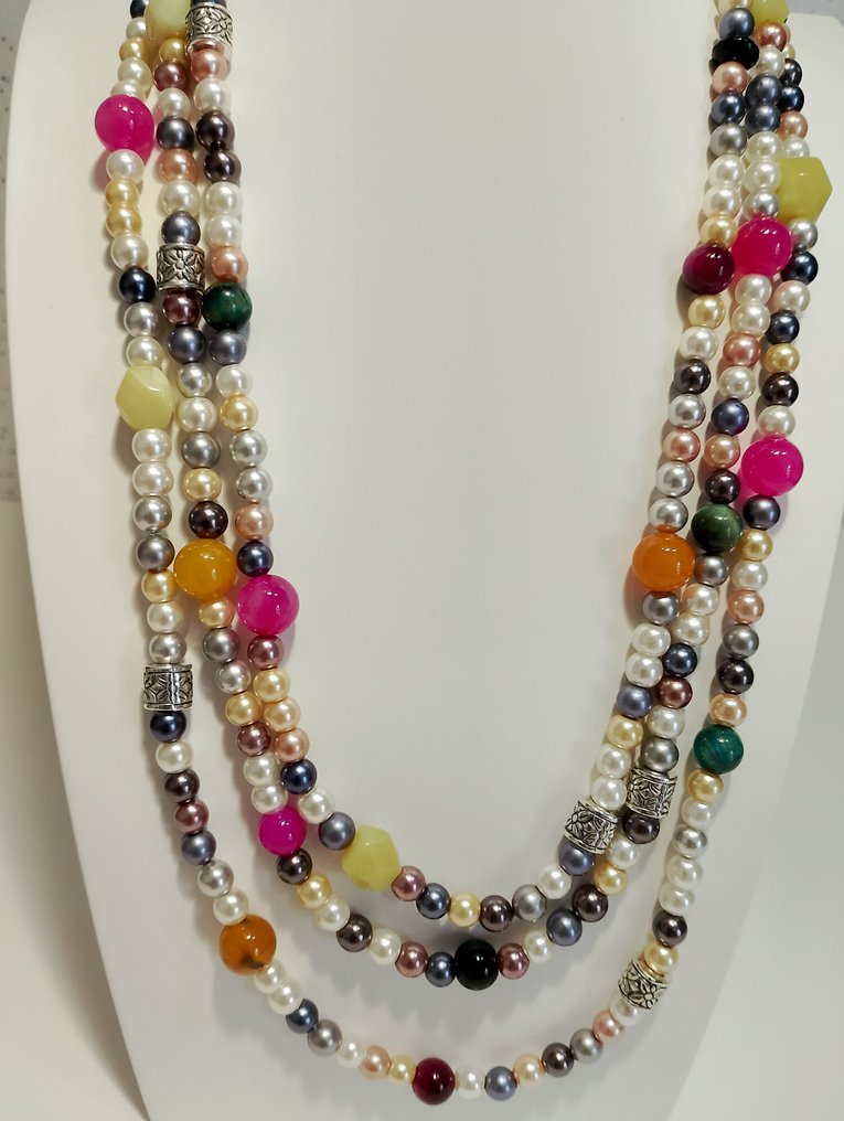 Μαργαρατένιο κολιέ με αγκαθά beads, μακρύ κολιέ. - Κολιέ - Ηρεμία και αυτοπεποίθηση. #1.0