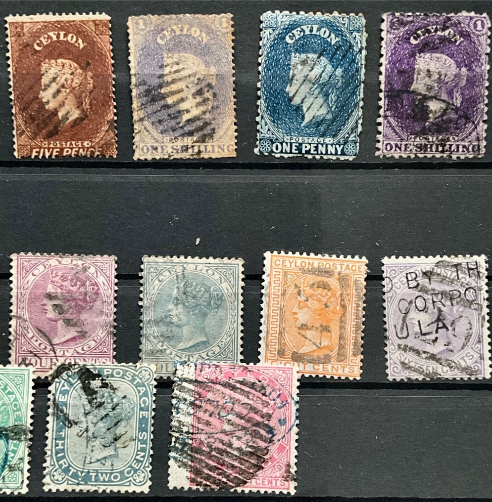 大英國協 1864/1942 - Aden、锡兰、塞浦路斯、牙买加、巴巴多斯、乌干达、索马里兰、南非、坦桑尼亚，五张卡片 - Michel #2.1