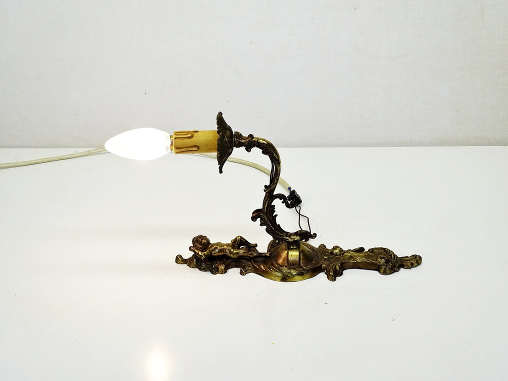 Manifattura Italiana anni 60 - 壁灯 (2) - 两个带有天使的小壁灯 - 铸造黄铜 #2.1