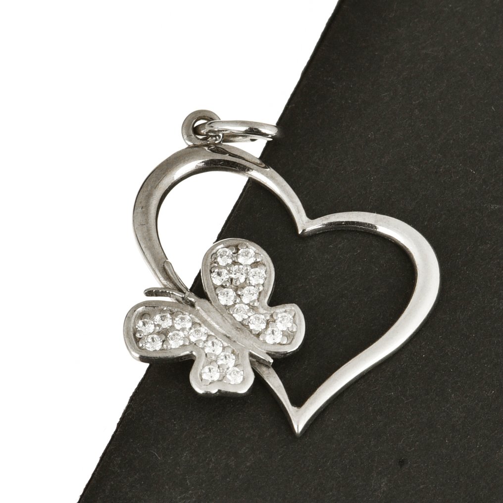 Κρεμαστό κόσμημα - 14 καράτια Λευκός χρυσός Διαμάντι (Φυσικό)  #1.0