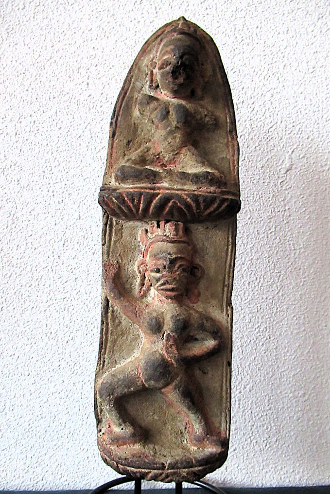 Statue, Antiek Boeddhistisch Houten Tempel Paneel - 19e eeuws - India - Museum kwaliteit - 35 cm - Holz #2.1