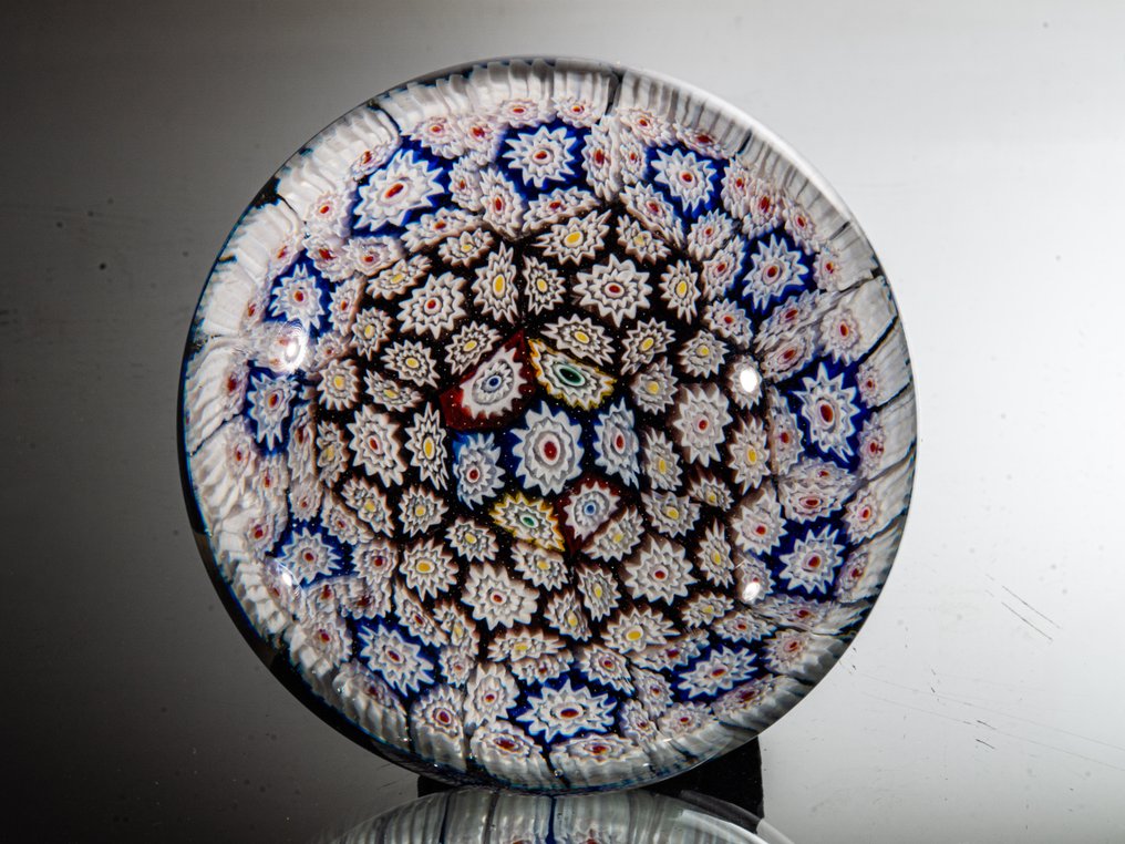 Murano - Brevpresser - "Concentric Millefiori" - Ø 8,0 cm - Glas #2.1