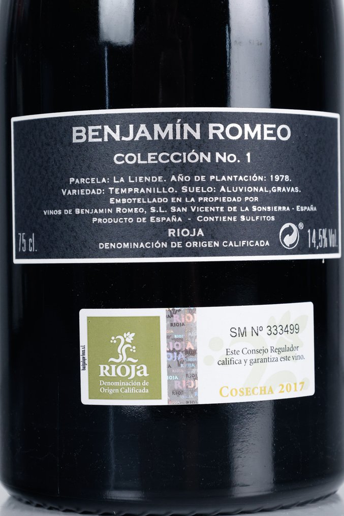 2017 Benjamín Romeo, Colección Nº1  'Parcela La Liende' - Rioja DOC - 1 Pullo (0.75L) #3.2