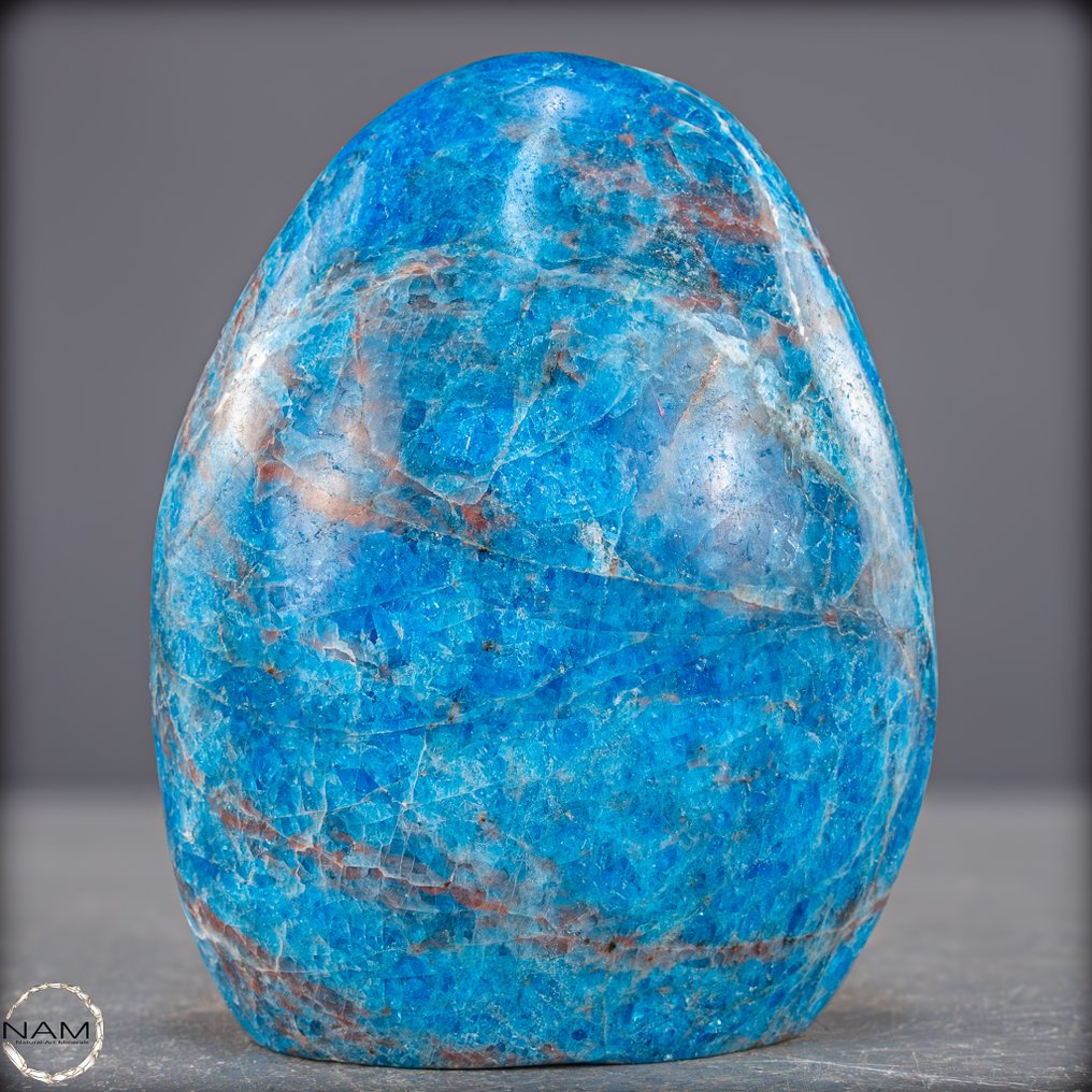 闪亮的马达加斯加自然形态的磷灰石 一个迷人的蓝色自然宝石- 899.05 g #1.0