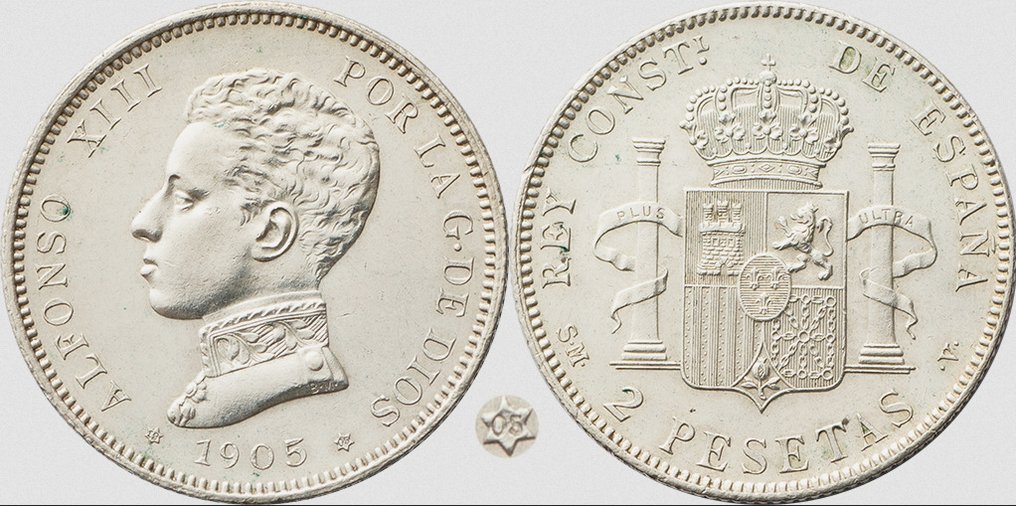 España. 2 Pesetas 1905 #1.0