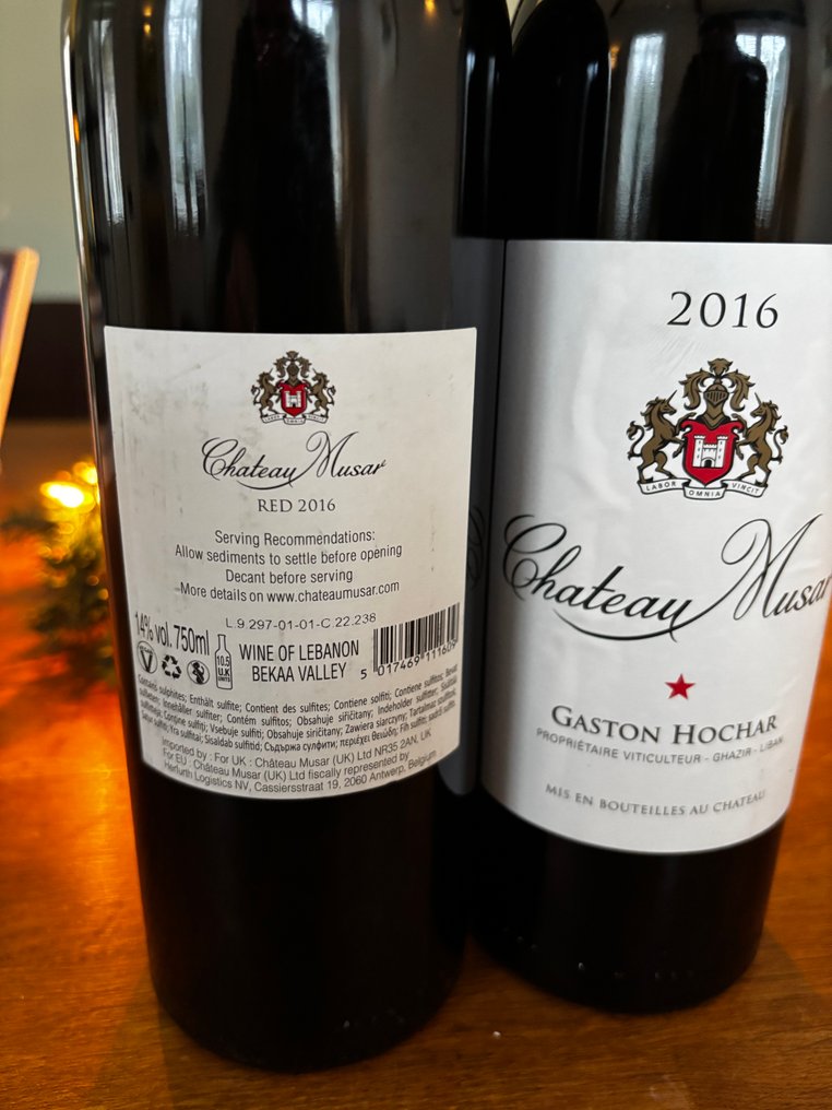 2016 Chateau Musar - Bekaa Valley - 2 Flaskor (0,75L) #2.1