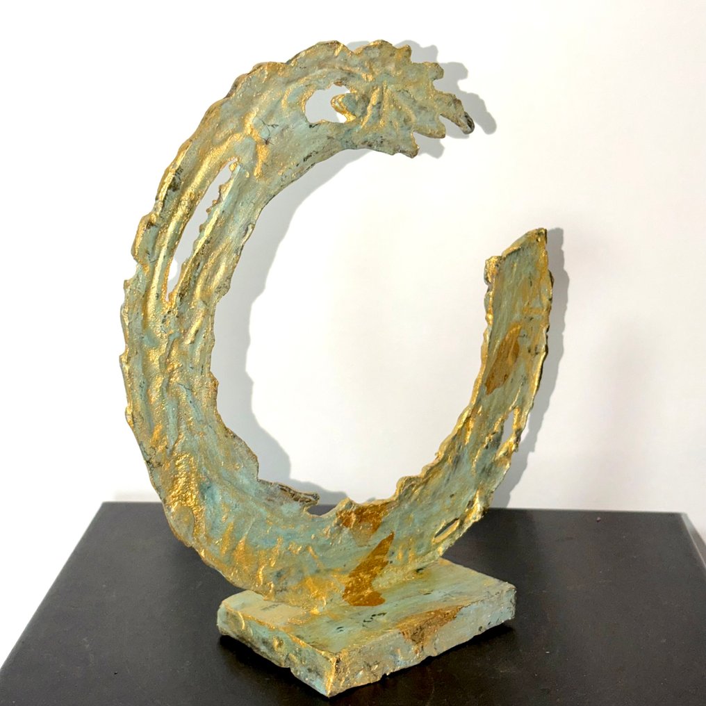 Abdoulaye Derme - Γλυπτό, La Vague Éternelle - 24 cm - Μπρούντζος #4.3