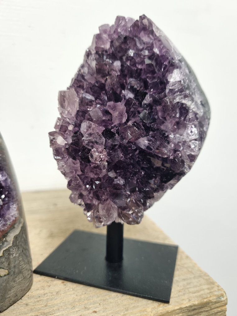 HQ 紫水晶，带抛光边缘，尺寸为12.6厘米至10.5厘米- 1108 g - (2) #3.2