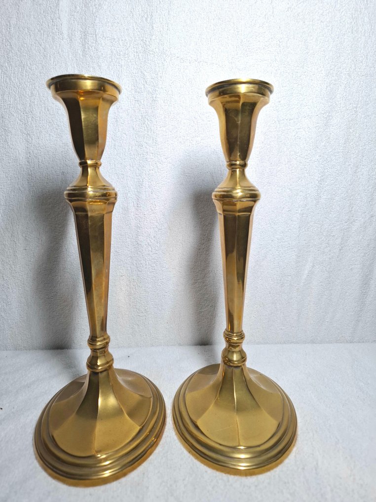 Ljusstake (2) - Mässing - Empire stil #4.3