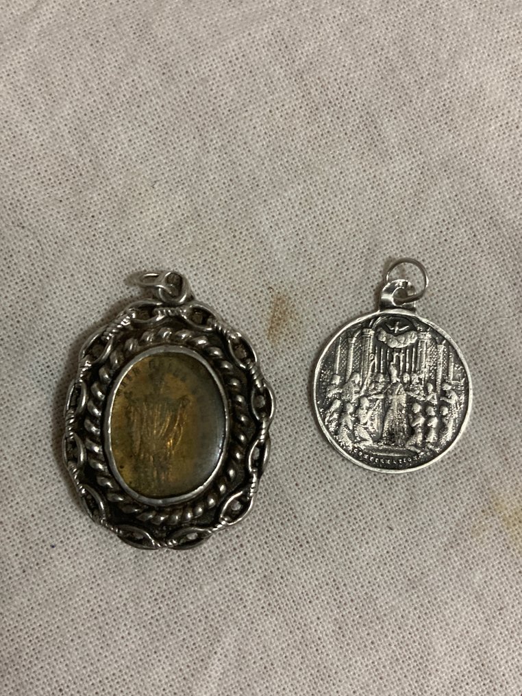 34枚宗教奖章收藏 (34) - 银, 黄铜色, 金属, 镀银 - 1850-1950 #3.2