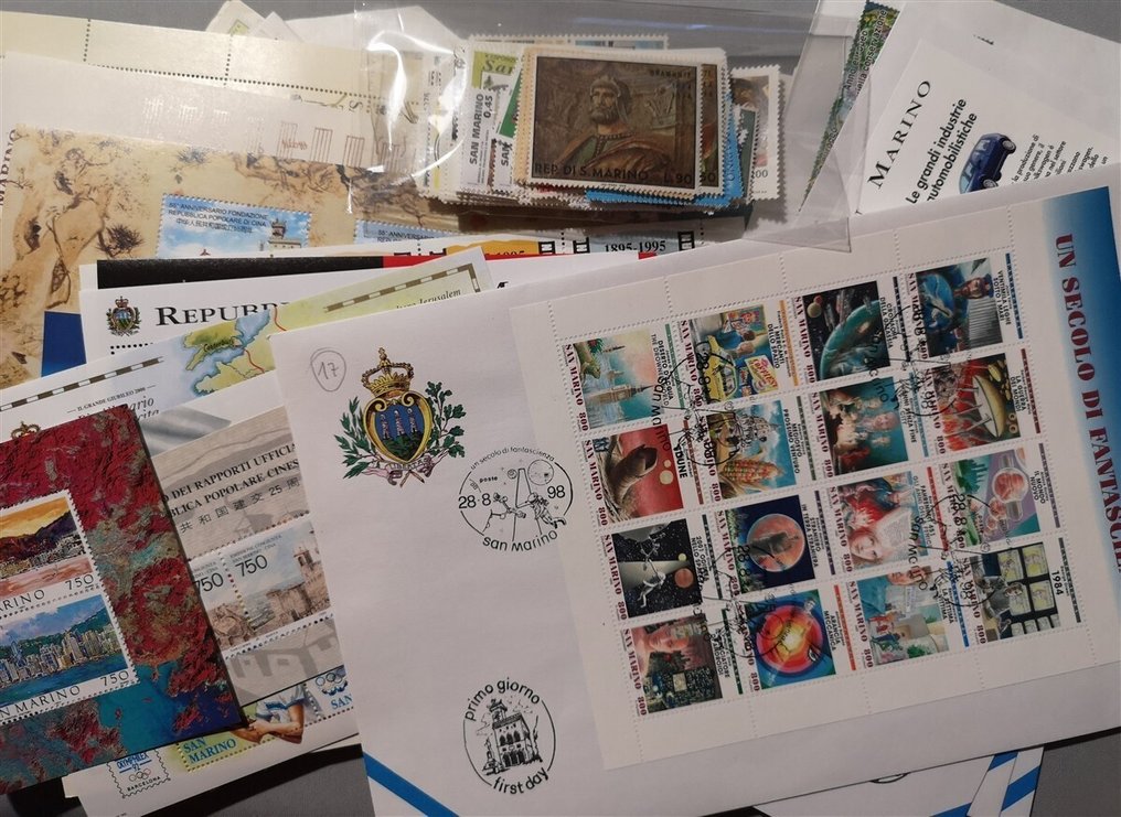 Σαν Μαρίνο  - Όλο το πακέτο γραμματοσήμων από το San Marino, όλα MNH, με φακέλους FDC. - sassone #1.0
